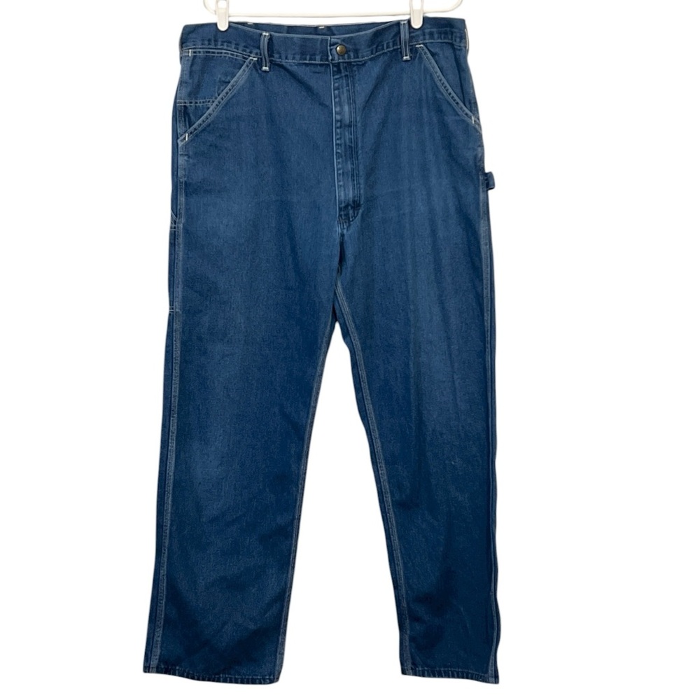 Roebucks Sears‎ WearTuff Carpenter Vintage Jeans, Blue Dark Wash, Size 40x32